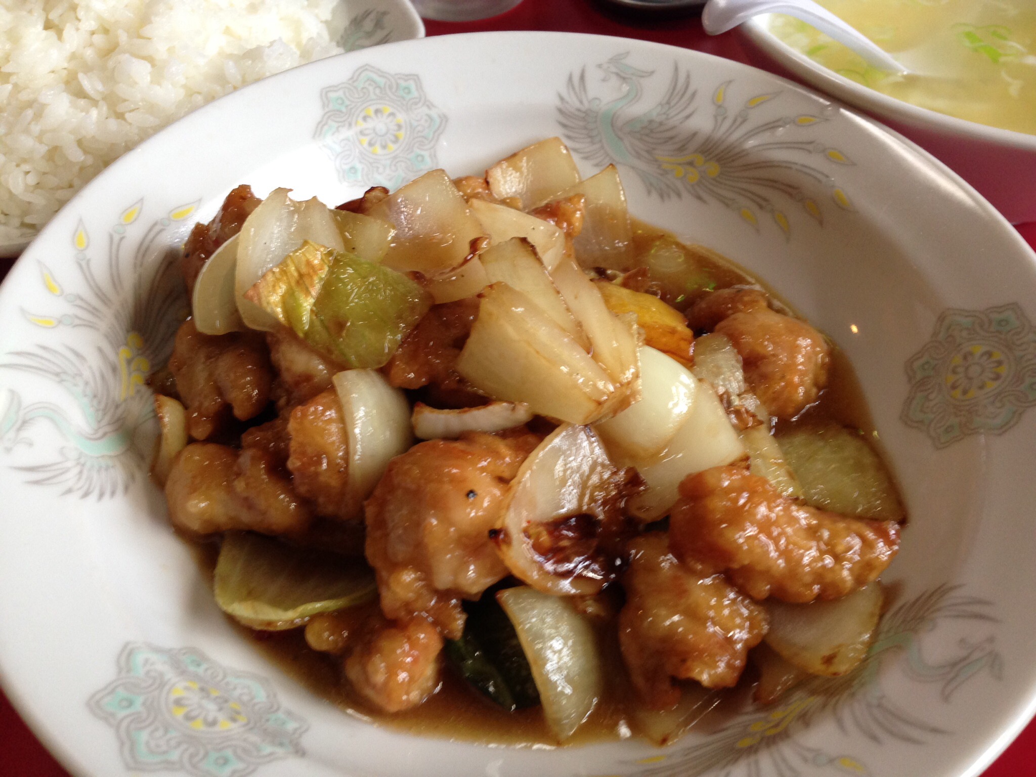 八宝園 鶏のピリ辛炒め定食