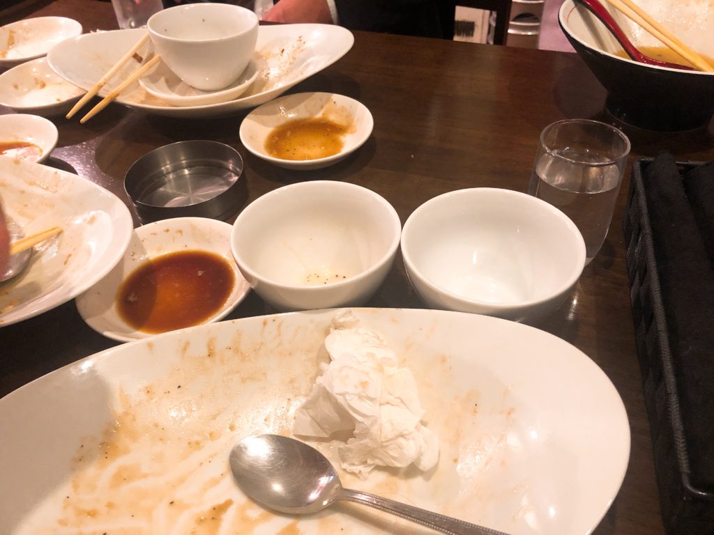 ご馳走様の残がいです