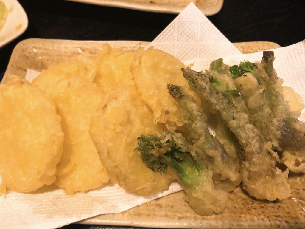 20190402 寿楽 長芋とタラの芽の天ぷら