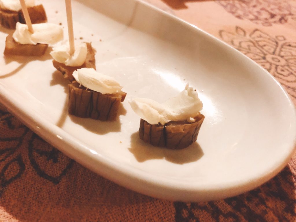 木下酒店にて イブリガッコとクリームチーズ