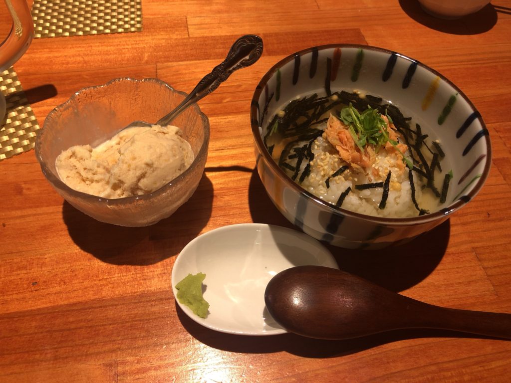 むっ茶ん お茶漬けとメロンアイス