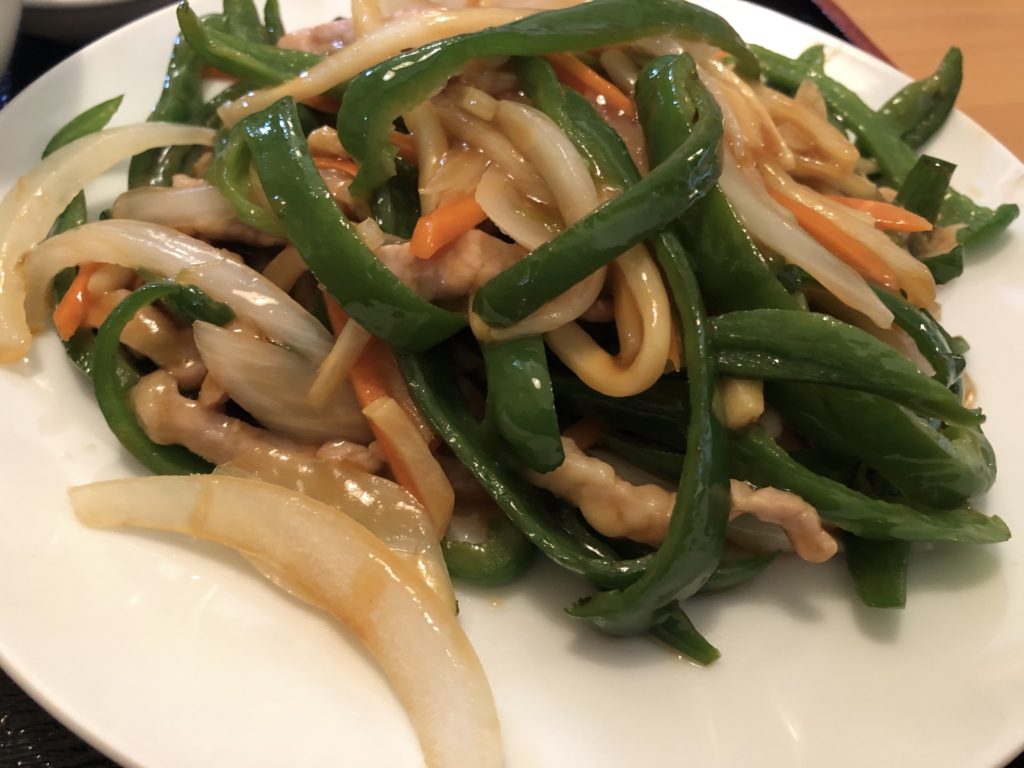 20190713 美味鮮 細切り豚肉の四川風炒め