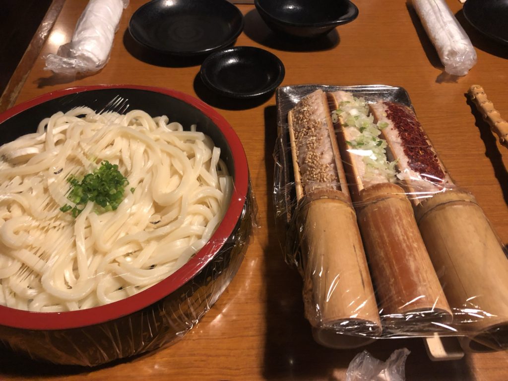 炭火居酒屋「炎」 鍋つくね3種 讃岐うどん