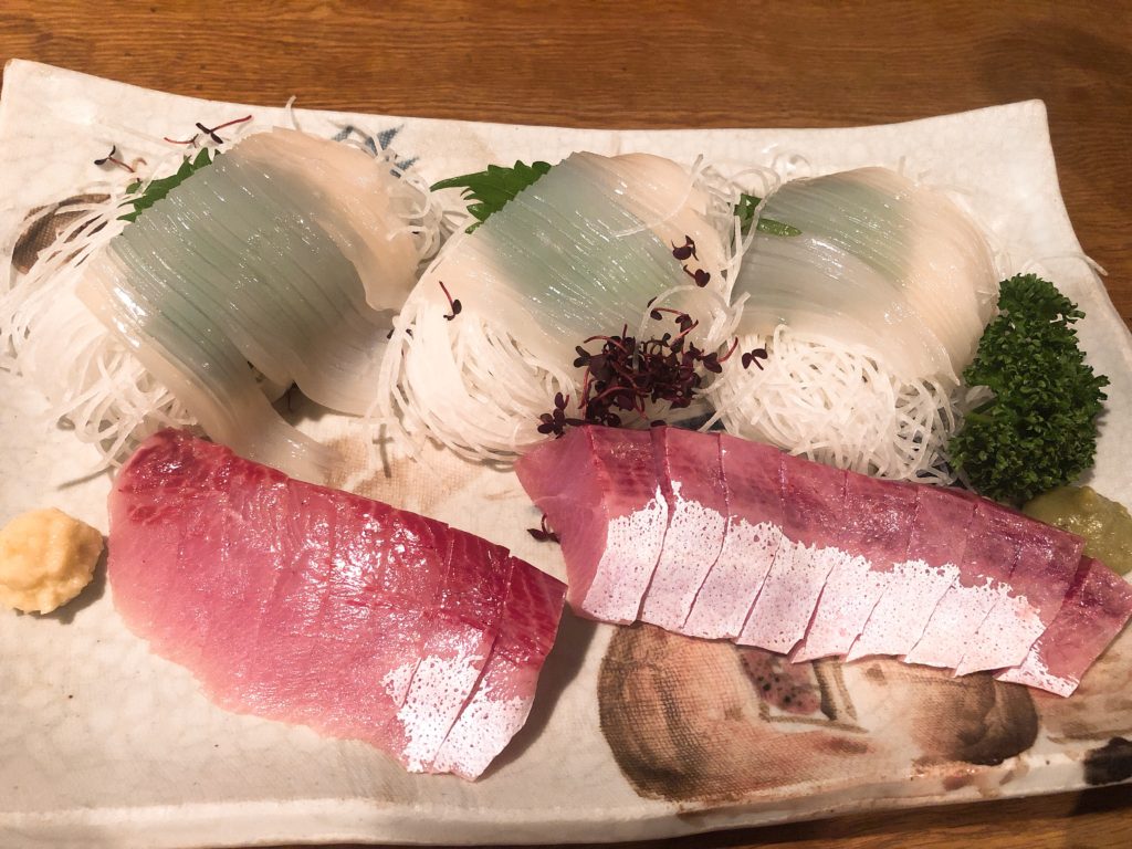 20190723 BarKen カウンターにて 本日の刺し盛り