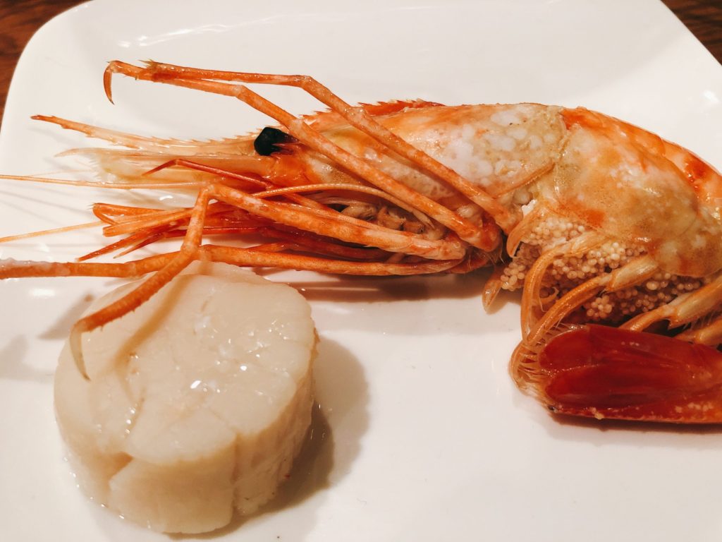 20200705 ネイル後の夜ゴハン 帆立とボタン海老