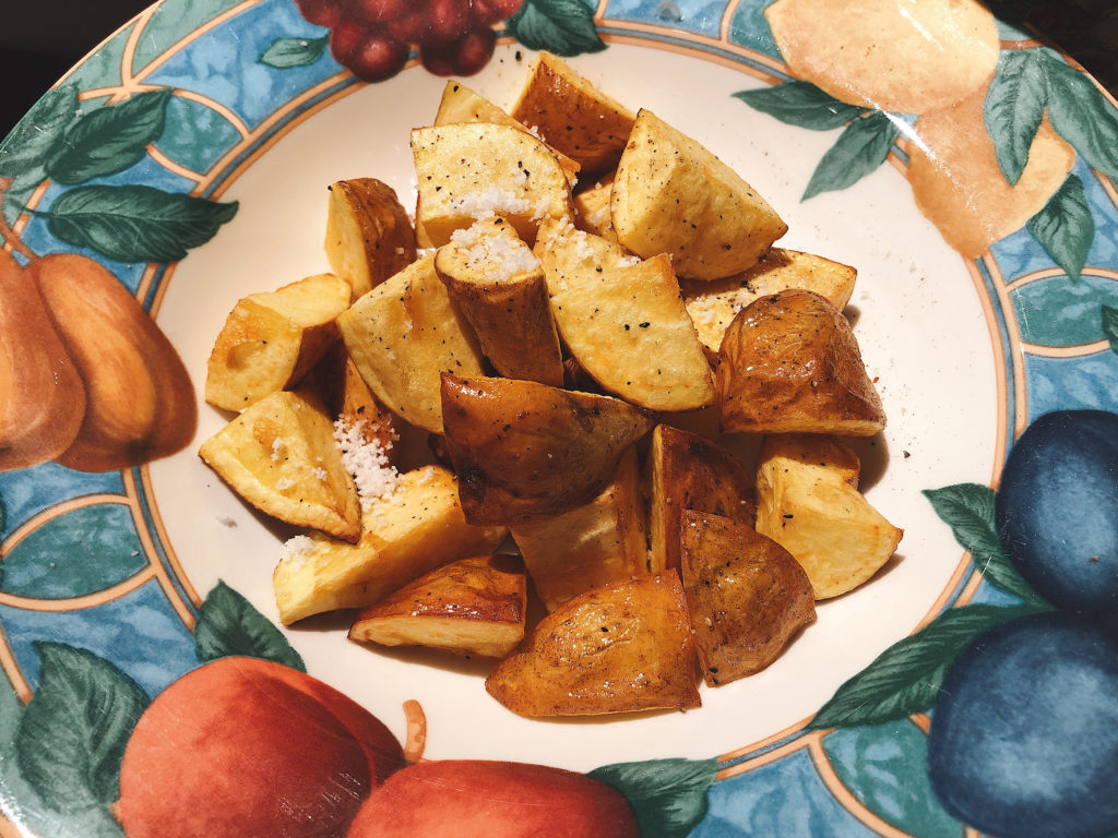 ネイル後の夜ゴハン インカのめざめの素揚げ