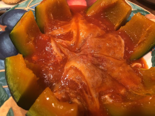 20201022 ネイル後の夜ゴハン　栗マロンミートソースグラタン