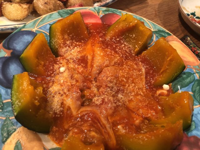 ネイル後の夜ゴハン　栗マロンミートソースグラタン