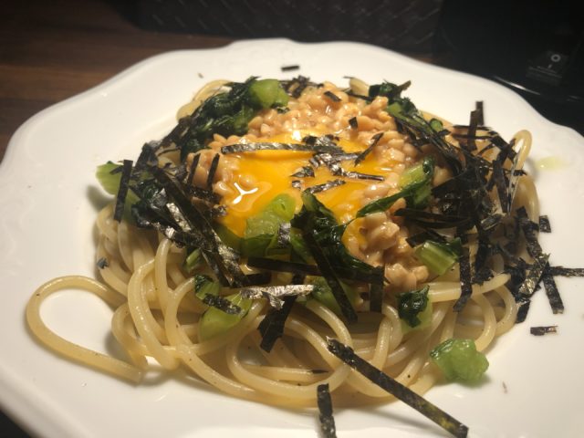 Vent d’ Quest 納豆と野沢菜のパスタハーフ