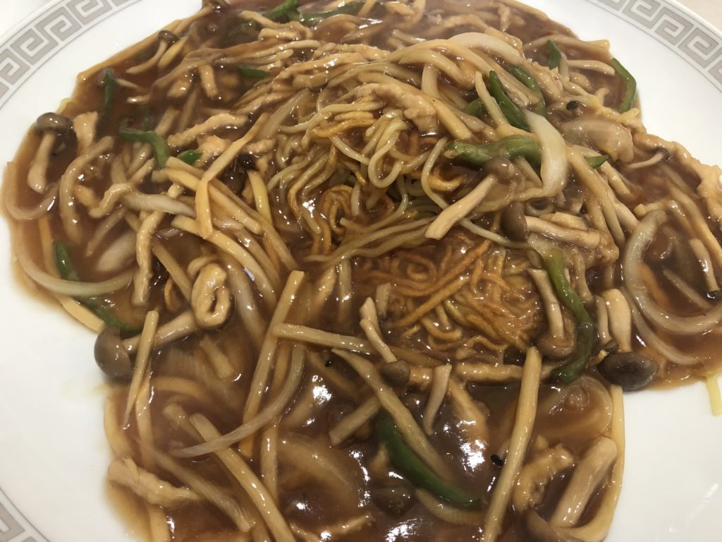 中華料理 壹龍火　豚肉とピーマンのあんかけ細切焼きそば