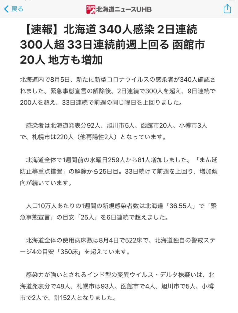 UHBニュース　速報