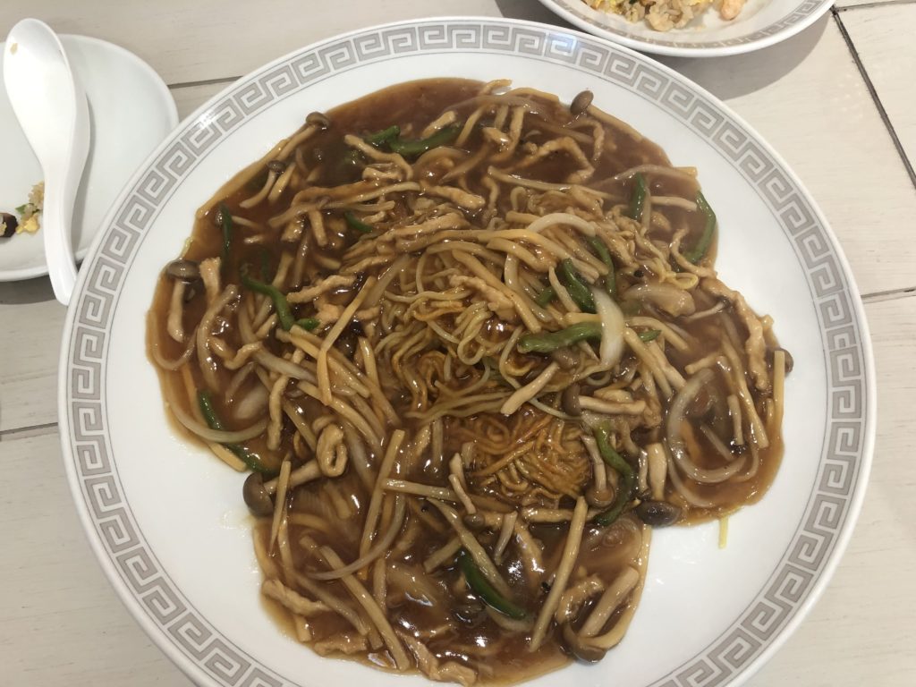 中華料理 壹龍火　豚肉とピーマンのあんかけ細切焼きそば