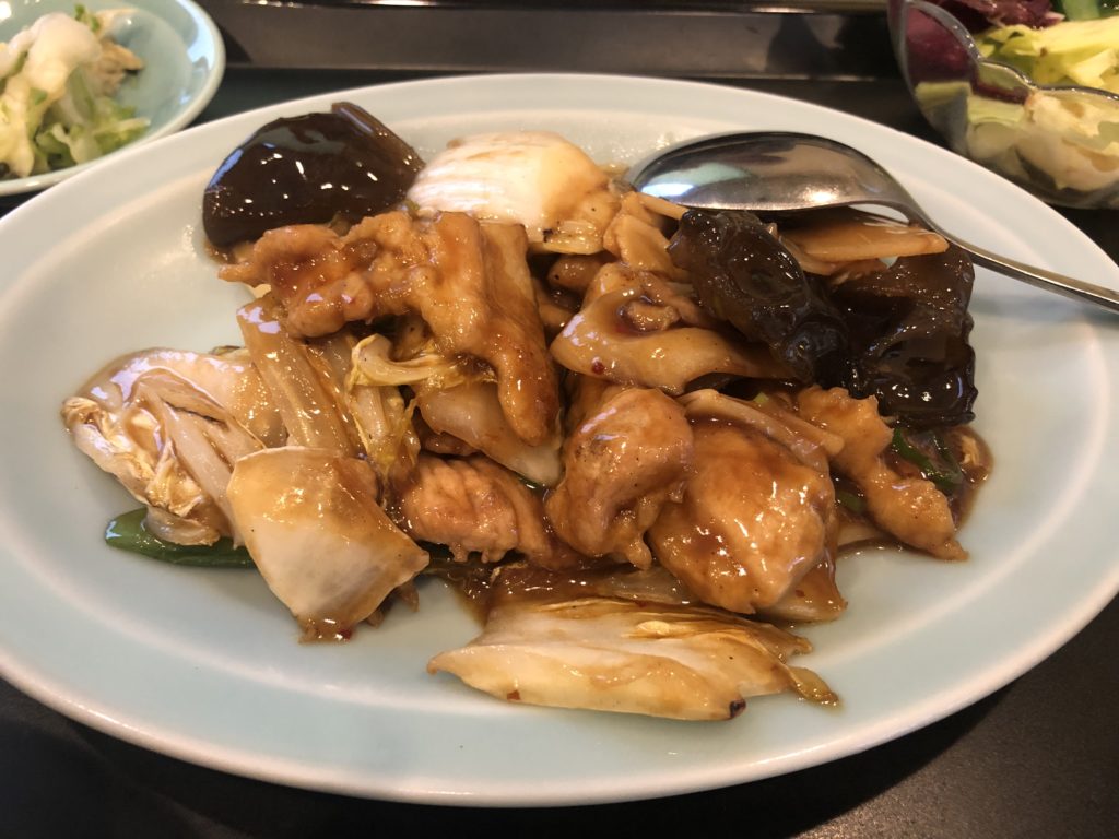 中華料理 東春 今週の定食 今週の定食「豚肉と白菜、竹の子薄切炒め(辛味)」