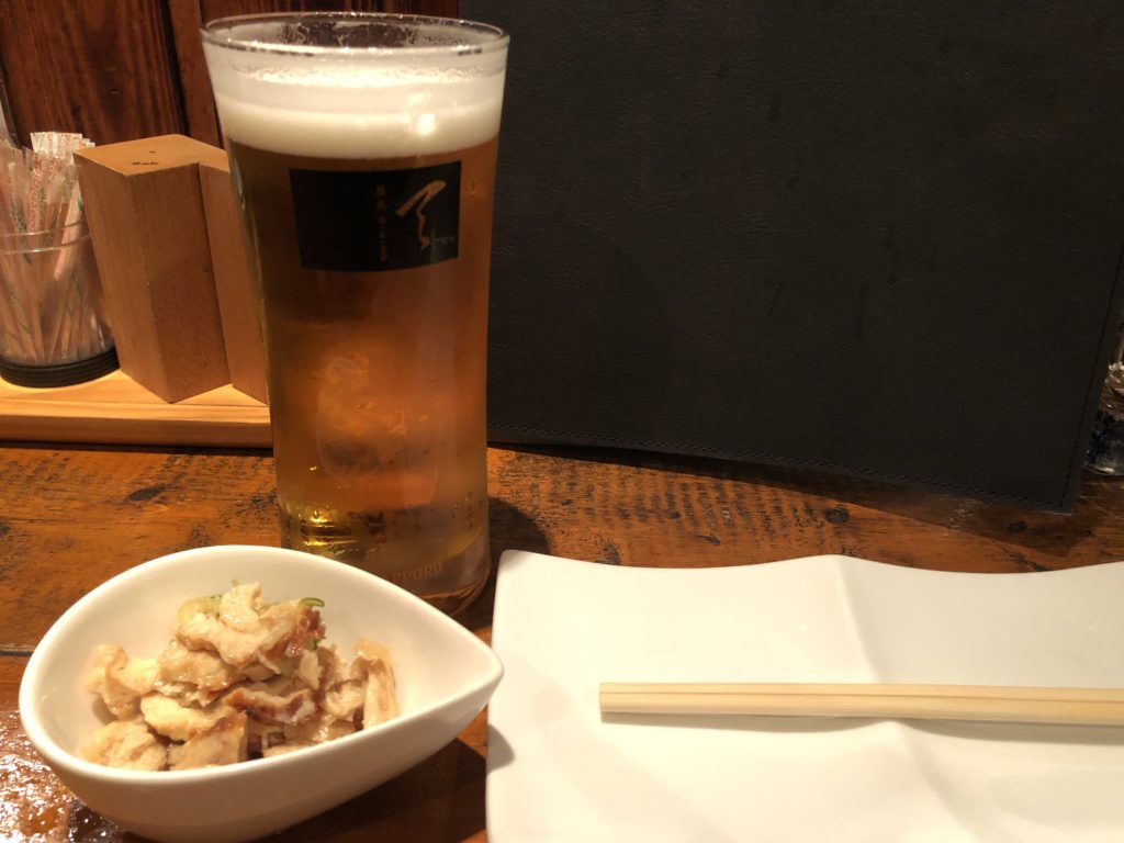 焼鳥DINING TEN 　お通しとビール
